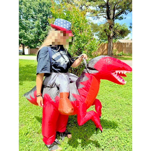 Dinosaur Halloween Costume Inflatable Ride-on Raptor Kids/Teens/ Small Adult - Picture 2 of 5